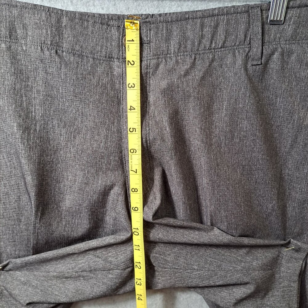 SwissTech Mens 42 Shorts Flat Front Gray Poly Elastic Waistband Pockets Stretch - Picture 11 of 15